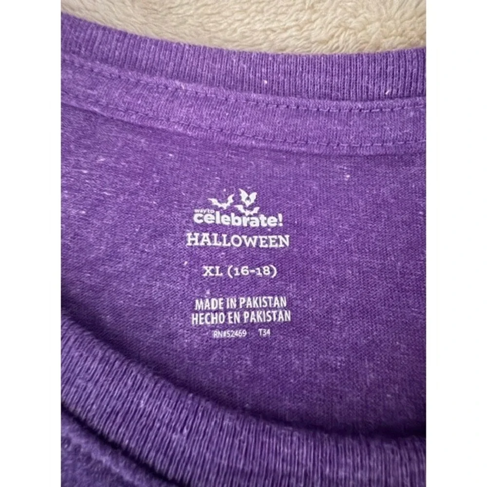 Disney Hocus Pocus Pajama Set Womens XL Purple Black Fleece Lounge Pants Tee - Picture 5 of 5